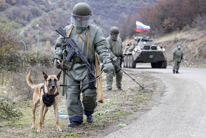 Soldats de la paix russes ont commencé à déminer 400 hectares du territoire de la région de 
Mardakert du Haut-Karabagh

