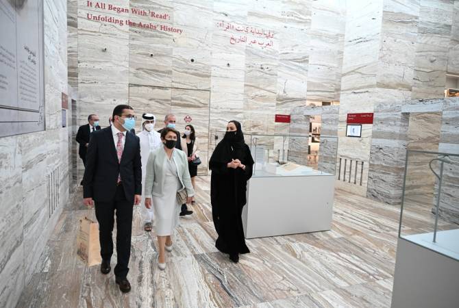 السيدة الأولى لأرمينيا نونه سركيسيان تزور مكتبة قطر الوطنية بالدوحة