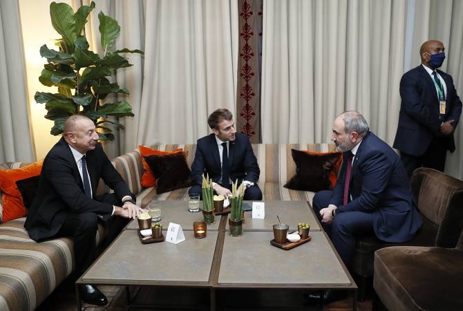 PM Pashinyan, Aliyev hold another meeting at initiative of Macron 