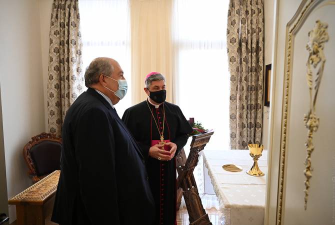 رئيس الجمهورية أرمين سركيسيان يزور سفارة الفاتيكان- الكرسي الرسولي- في أرمينيا