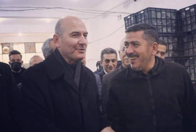 PHOTO: Turkish Interior Minister shakes hands and smiles with SULTAN MURAD commander 
who sent mercenaries to Karabakh 