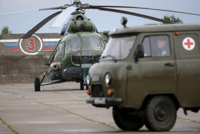 A child seriously injured in a car accident in Artsakh taken to Yerevan by a Russian 
peacekeeping helicopter