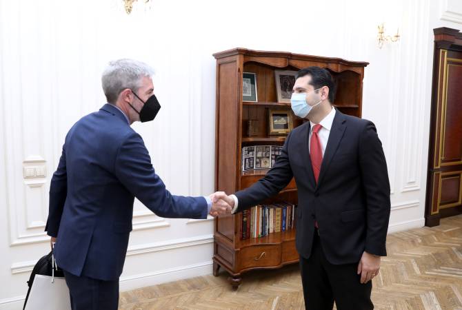 نائب رئيس وزراء أرمينيا هامباردزوم ماتيفوسيان يستقبل سفير السويد باتريك سفينسون وتأكيد ضرورة 
عودة أسرى الحرب من أذربيجان