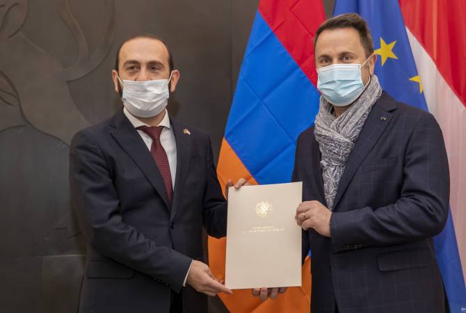 Арарат Мирзоян передал премьер-министру Люксембурга приглашение Пашиняна 
посетить Армению

