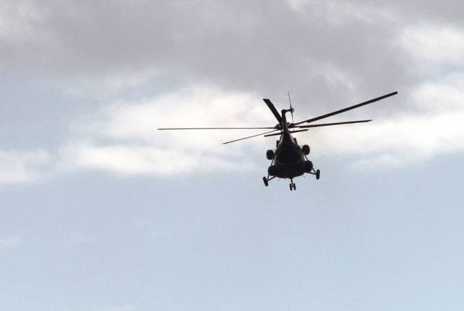 Пилоты российской военной базы, дислоцированной в Армении, провели учения на 
вертолетах МИ-8 МВТ и Ка-52

