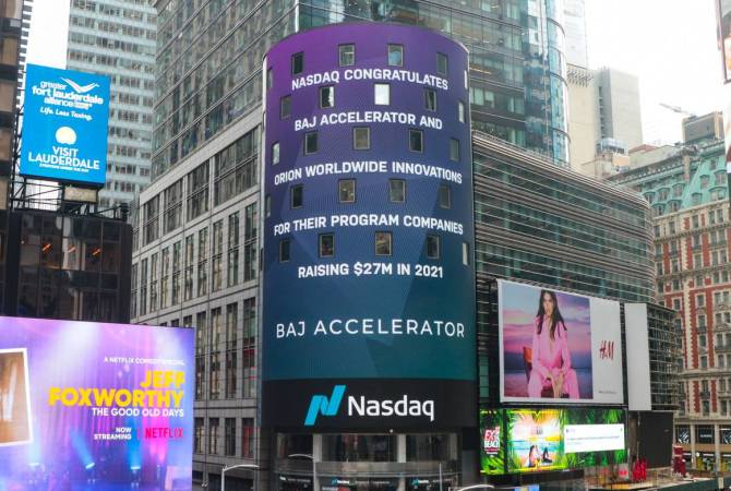 New York Times Square. Nasdaq congratulates Orion supporting Armenian startups for $27 
million in investment