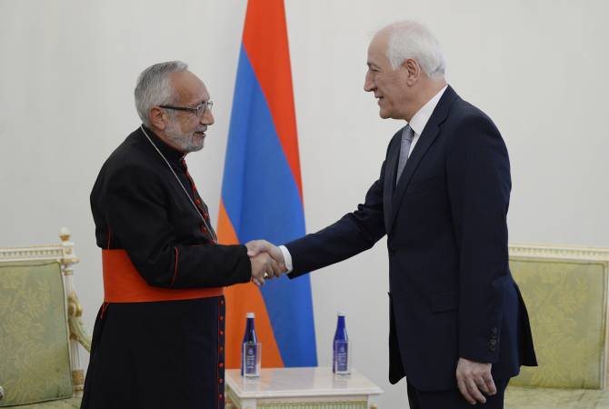 President Khachaturyan receives Armenian Catholicos-Patriarch of Cilicia