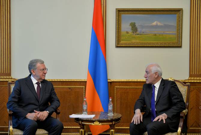 ՀՀ նախագահն ու ՌԴ հաշվիչ պալատի նախագահը կարևորել են Հայաստանի և 
Ռուսաստանի միջև ռազմավարական համագործակցությունը

