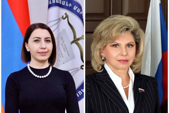 Защитник прав человека Армении провела телефонный разговор с уполномоченным по 
правам человека РФ 

