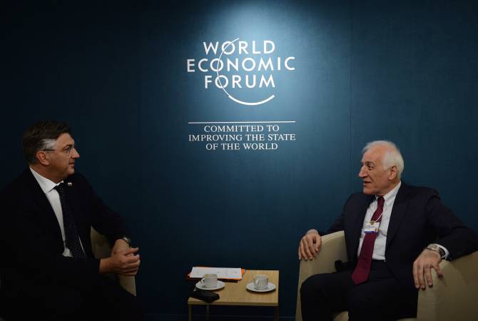 Le Président Vahagn Khatchatourian a rencontré le Premier ministre de la Croatie Andrej 
Plenković
