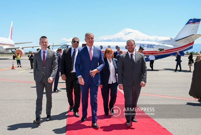 El presidente de Montenegro arribó a Armenia en visita oficial

