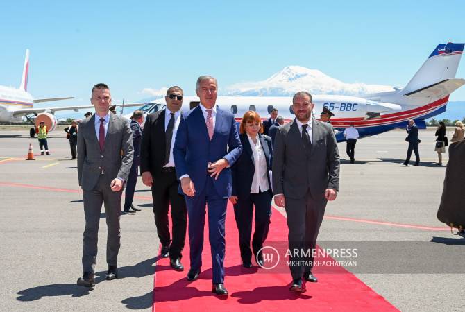 El presidente de Montenegro arribó a Armenia en visita oficial

