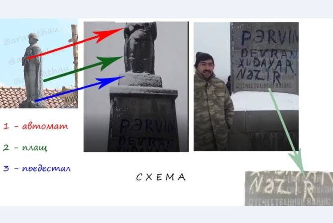 Azerbaiyán vandalizó el monumento a los caídos en la segunda guerra mundial

