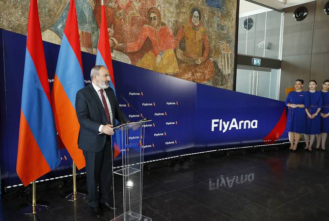 It was our commitment that colors of our state flag appear on more and more planes.  
Pashinyan at the launch of Fly Arna