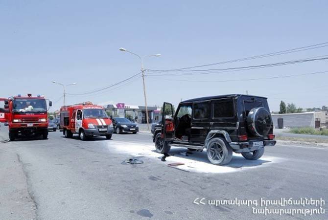  На Аштаракском шоссе перевернулся автомобиль - без возгорания. МЧС РА 