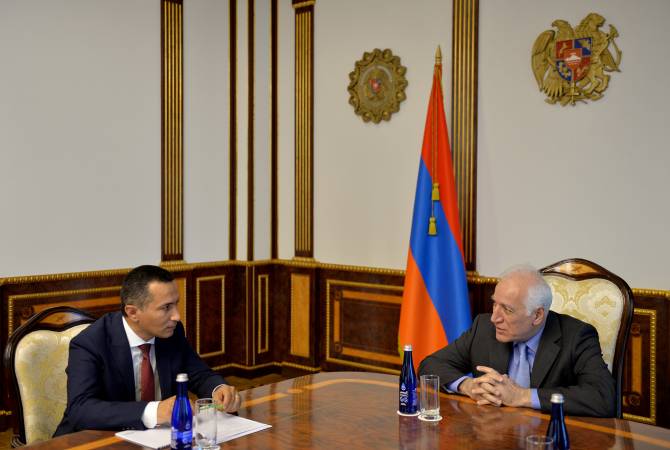 President Vahagn Khachaturyan receives Governor of Syunik Robert Ghukasyan