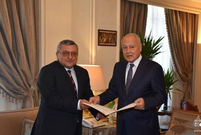 Ambassador Poladian, Ahmed Aboul Gheit discuss development of relations between Armenia 
and Arab states