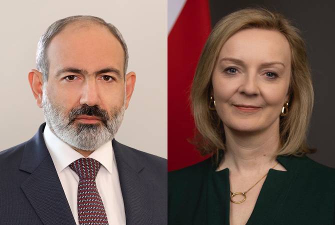 رئيس الوزراء الأرميني نيكول باشينيان ليز تروس على انتخابها رئيسة وزراء جديدة للمملكة المتحدة
