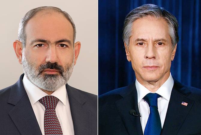PM Pashinyan presents details about Azerbaijani aggression against Armenian sovereign 
territory to US Secretary of State