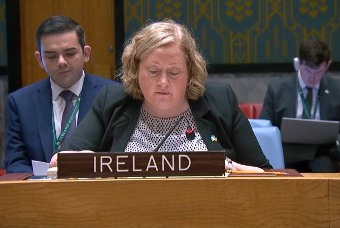 لا يمكن أبداً قبول انتهاك سيادة دولة أخرى وسلامتها الإقليمية-ممثلة أيرلندا في مجلس الأمن الدولي 
عن اعتداء أذربيجان-