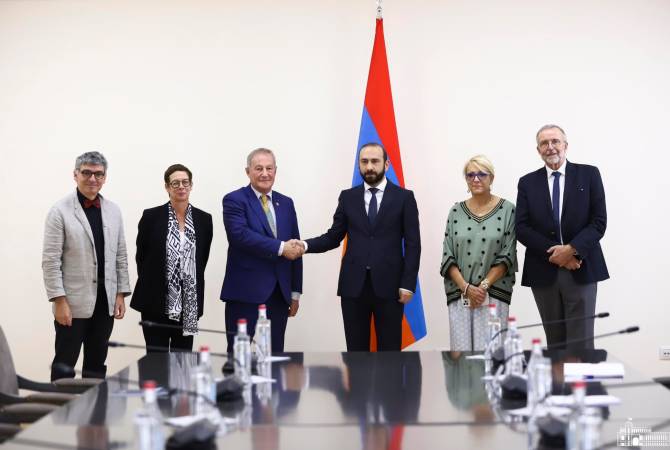Ararat Mirzoyan, Azerbaycan'ın Ermenistan'a yönelik saldırısının sonuçlarını Fransız senatörlere 
sundu
