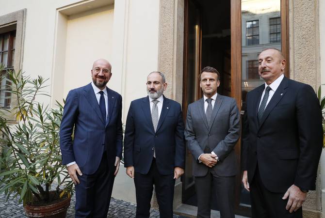 Ermenistan ve Azerbaycan birbirlerinin toprak bütünlüğünü tanıyor. Paşinyan, Aliyev, Macron ve 
Michel'in görüşmesi