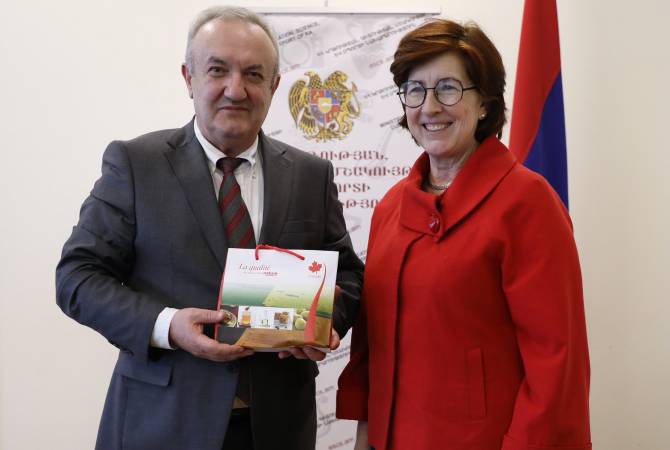 Menteri Dumanyan menerima Duta Besar Luar Biasa dan Berkuasa Penuh Kanada untuk Armenia