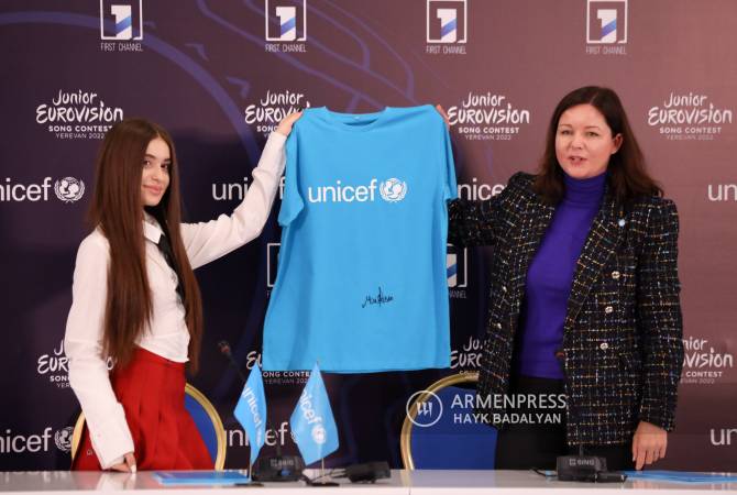 الفائزة بمسابقة يوروفيجن جونيور لعام 2021 -مالينا- تُعين سفيرة لليونيسف في أرمينيا
