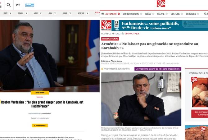 Ne laissez pas la tragédie se reproduire une seconde fois: Vardanian a donné des 
interviews aux magazines français