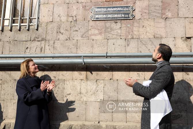 Yerevan renames street in honor of Maria Jacobsen, Danish missionary who saved  
Armenian children during genocide 