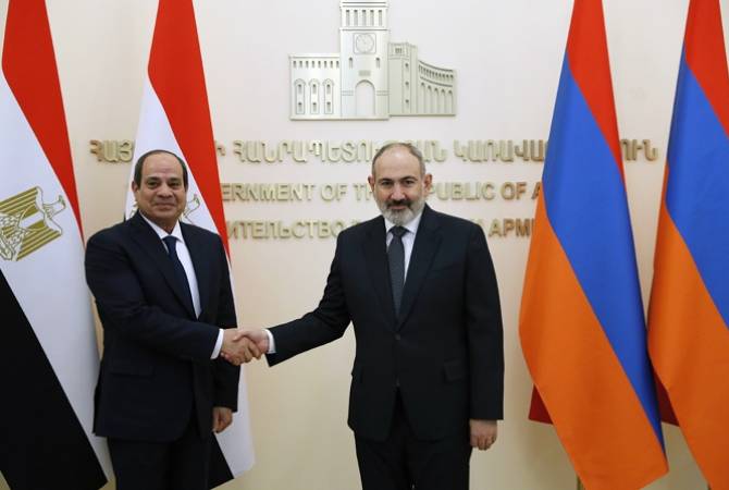 Pashinián recibió al presidente de Egipto El-Sisi en la Casa de Gobierno