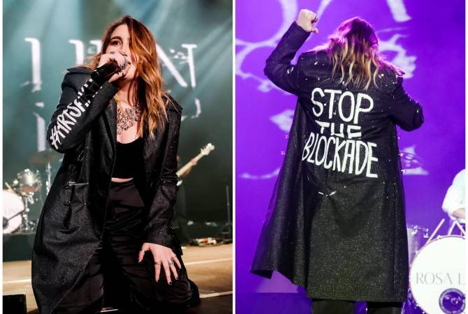 Rosa Linn donates Stop the Blockade jacket to charity auction 