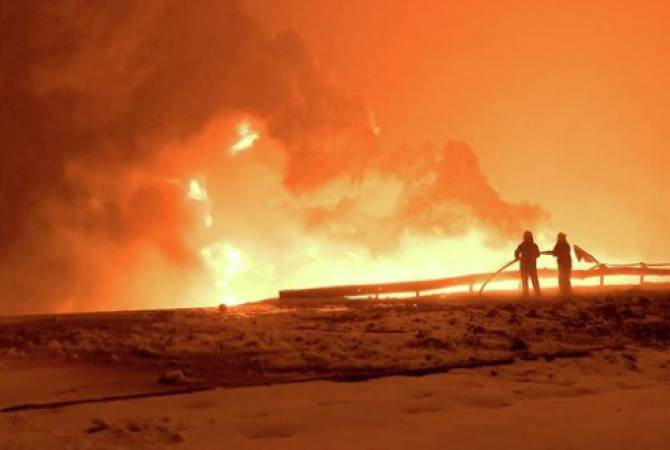 В результате землетрясения в Турции начался сильный пожар на газопроводе в 
Мараше
