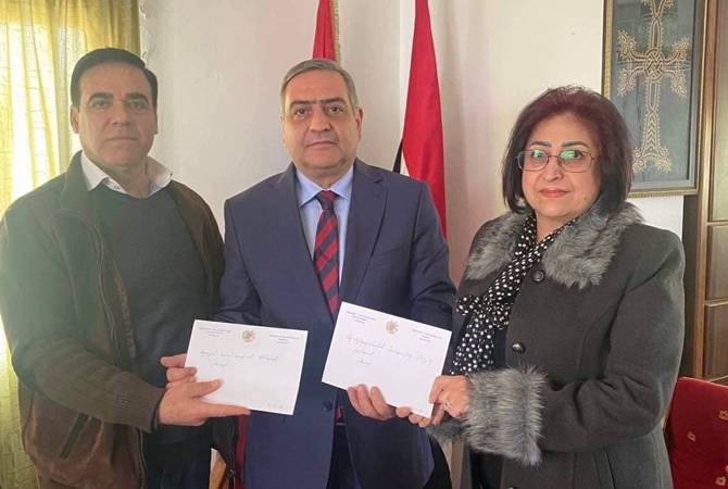Duta Besar Armenia untuk Suriah mengalihkan bantuan Yayasan Hayastan ke sekolah-sekolah Armenia di Latakia dan Kesab