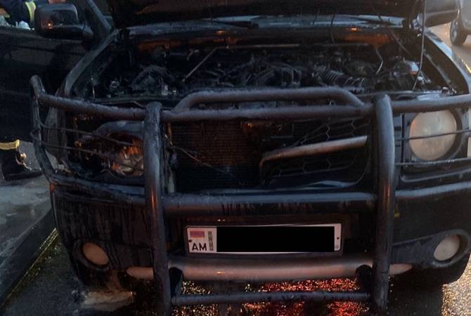 Возгорание в машине: есть пострадавший
