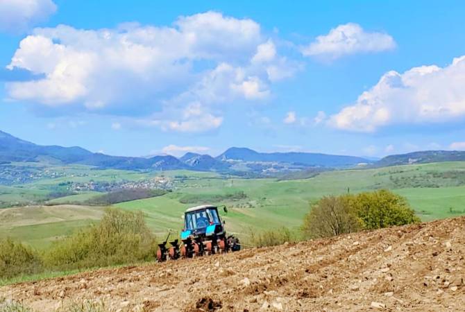 Azerbaijanis fire from combat positions at the tractor of an Artsakh resident carrying out 
agricultural works