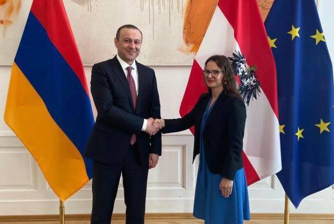 Секретарь Совбеза Армении провел встречу с советником федерального канцлера 
Австрии по внешнеполитическим вопросам