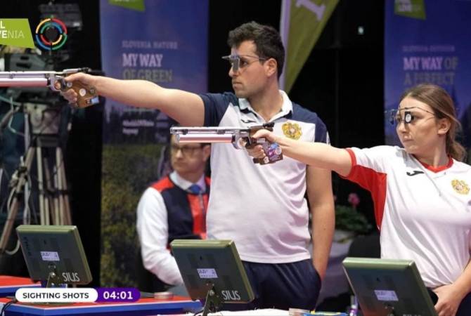  Пара Карапетян-Хлгатян стала серебряным медалистом по стрельбе на Европейских 
играх 