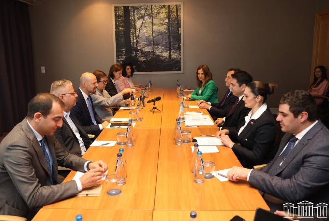 رئيس البرلمان الأرمني آلان سيمونيان يلتقي في بولندا بخبراء من مركز كازيمير بولاسكي للأبحاث 
الأمنية 