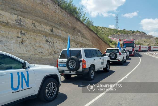 UN Armenia office representatives visit entrance of blockaded Lachin Corridor