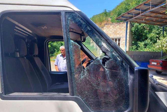 Azeri forces again target farmers in Nagorno-Karabakh, vehicle hit 