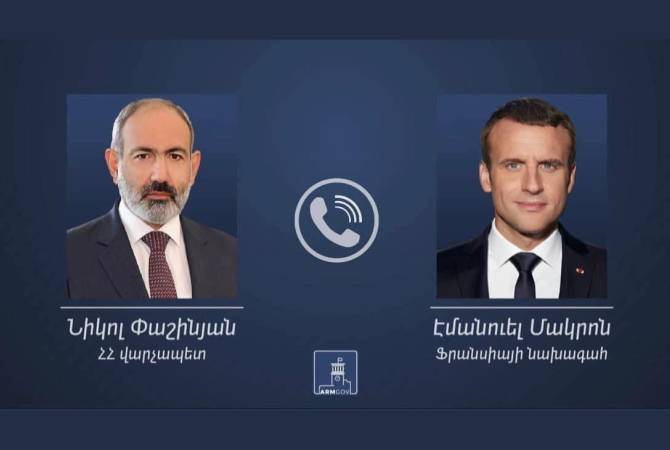 Pashinyan speaks by phone with Macron, expresses readiness to hold urgent discussions 
with Aliyev on de-escalation 