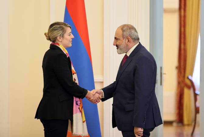 Le Premier ministre Pashinyan a reçu la ministre canadienne des Affaires étrangères, 
Mélanie Joly

