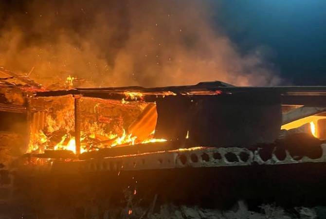  Пожар в селе Бжни:  сгорела крыша хлева  