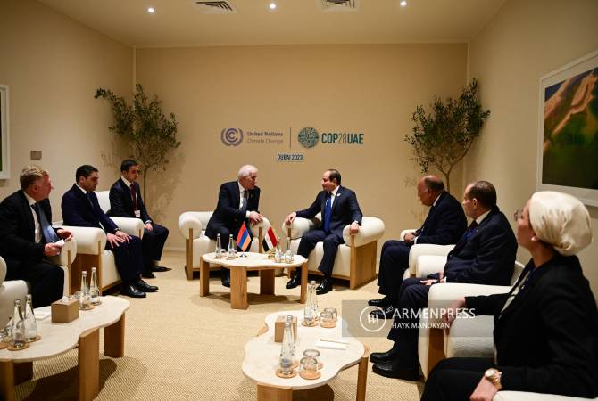 COP28: Armenian President meets with Egyptian counterpart  