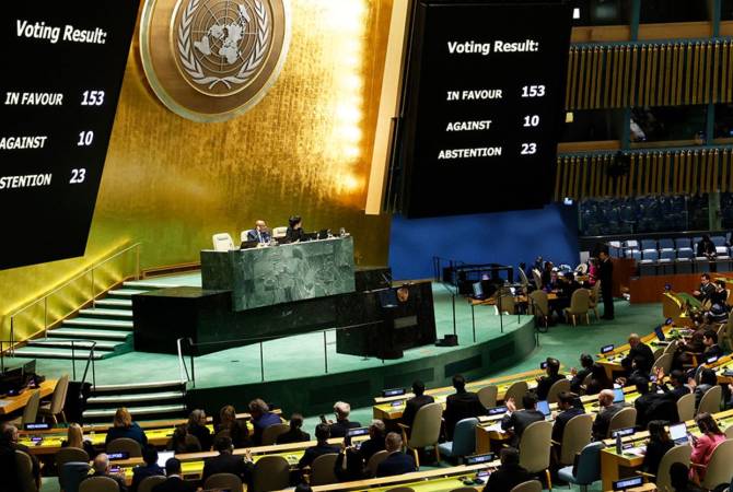 ՄԱԿ-ի գլխավոր վեհաժողովը կողմ է քվեարկել Գազայի հատվածում 
զինադադար պահանջող բանաձևին