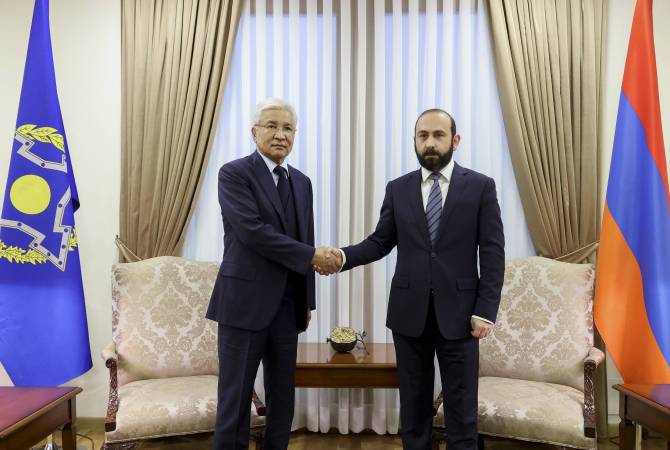 وزير الخارجية آرارات ميرزويان يستقبل الأمين العام لمنظمة معاهدة الأمن الجماعي إيمانجالي 
تاسماغامبيتوف