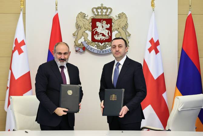 Nikol Pashinyan, Irakli Garibashvili sign declaration establishing strategic partnership 
between Armenia and Georgia