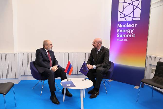 Rencontre entre Nikol Pashinyan et Charles Michel à Bruxelles

