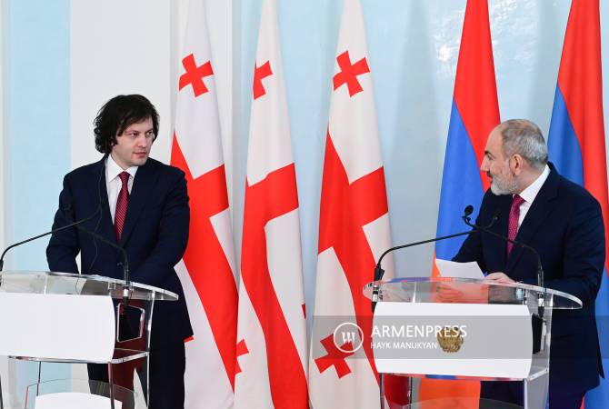 Nikol Pashinyan et Irakli Kobakhidze ont fait des déclarations aux représentants des 
médias 

